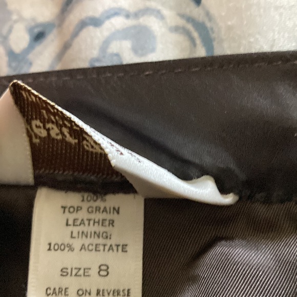 Vintage West Bay midi dark brown leather skirt - Picture 8 of 14